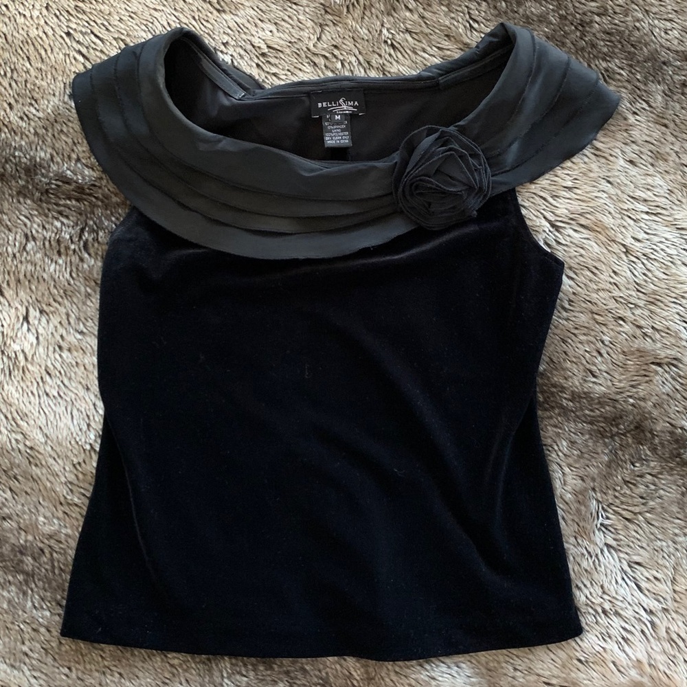 Black velvet blouse